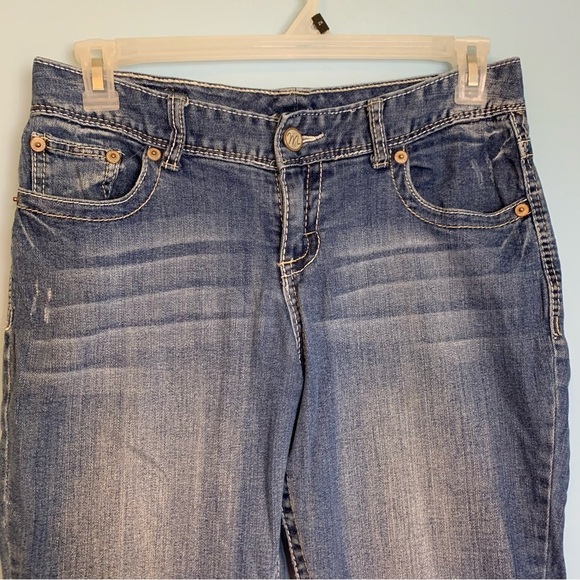 Maurice’s Curvy light washed bootcut jeans w/contrast stitching western Sz 10 - Picture 7 of 10